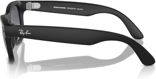 Meta Wayfarer Square Sunglasses, Matte Black/Polarized Gradient Graphite, Regular