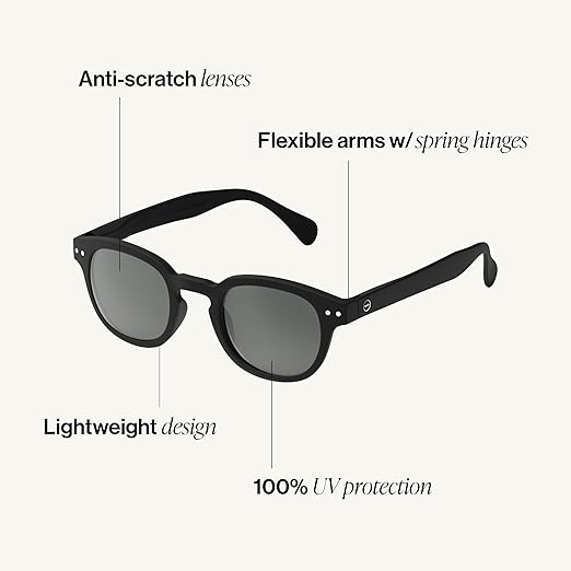 SUN #C Sunglasses Men & Women – Pantos with Biobased Frame, Anti-Scratch Grey Lenses, 100% UV Category 3 Protection